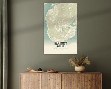 Vintage landkaart van Nanjemoy (Maryland), USA. van MijnStadsPoster