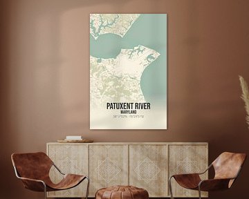 Vintage landkaart van Patuxent River (Maryland), USA. van MijnStadsPoster