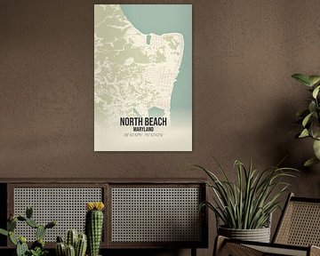 Alte Karte von North Beach (Maryland), USA. von Rezona