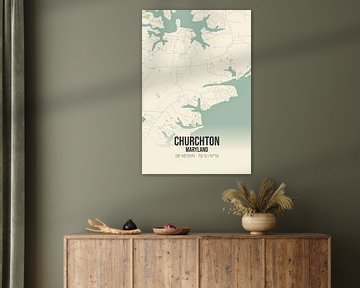 Vintage landkaart van Churchton (Maryland), USA. van Rezona