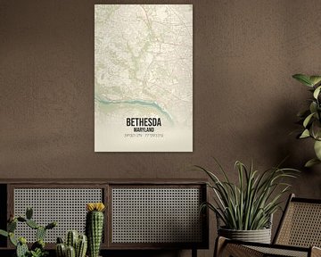 Carte ancienne de Bethesda (Maryland), États-Unis. sur Rezona