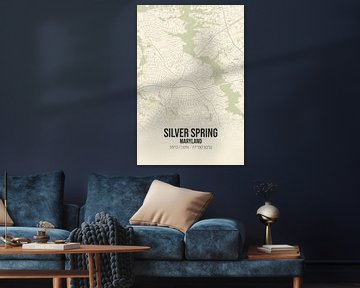 Vintage landkaart van Silver Spring (Maryland), USA. van Rezona