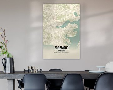 Vintage landkaart van Edgewood (Maryland), USA. van Rezona