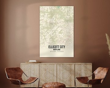 Vintage landkaart van Ellicott City (Maryland), USA. van Rezona