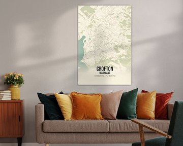 Vintage landkaart van Crofton (Maryland), USA. van Rezona
