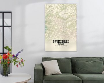 Vintage map of Owings Mills (Maryland), USA. by Rezona