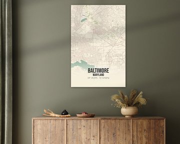 Carte ancienne de Baltimore (Maryland), Etats-Unis. sur Rezona