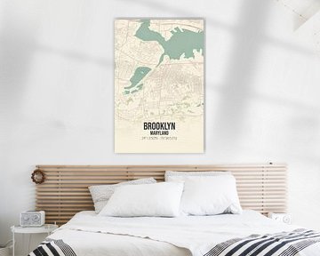 Vintage map of Brooklyn (Maryland), USA. by Prints of Place