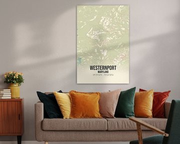 Carte ancienne de Westernport (Maryland), USA. sur Rezona