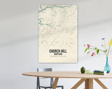 Vintage map of Church Hill (Maryland), USA. by Rezona