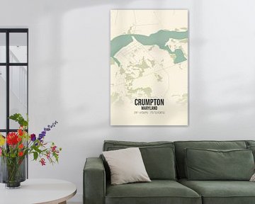 Vintage landkaart van Crumpton (Maryland), USA. van MijnStadsPoster
