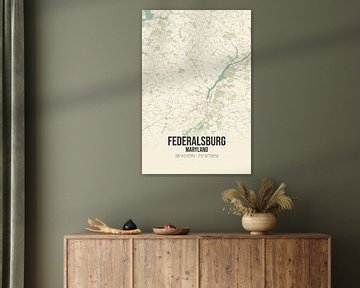 Vintage landkaart van Federalsburg (Maryland), USA. van MijnStadsPoster