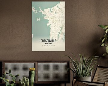 Carte ancienne de Grasonville (Maryland), USA. sur Rezona