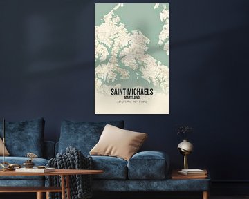 Vintage landkaart van Saint Michaels (Maryland), USA. van Rezona