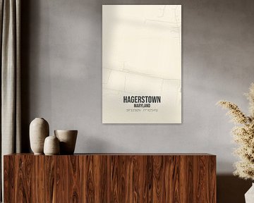 Carte ancienne de Hagerstown (Maryland), USA. sur Rezona