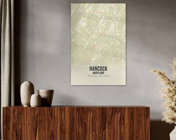 Vintage landkaart van Hancock (Maryland), USA. van MijnStadsPoster