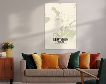 Vintage landkaart van Libertytown (Maryland), USA. van Rezona