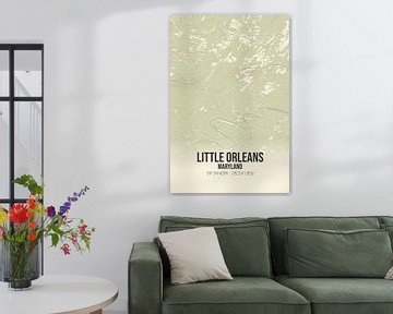 Vintage landkaart van Little Orleans (Maryland), USA. van MijnStadsPoster