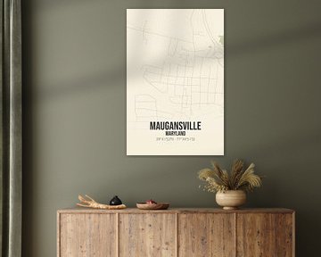 Vintage landkaart van Maugansville (Maryland), USA. van MijnStadsPoster