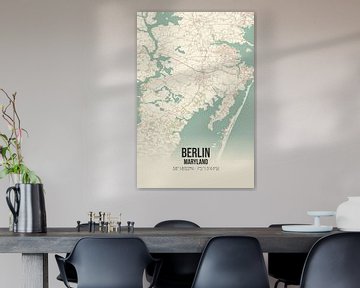 Vintage landkaart van Berlin (Maryland), USA. van Rezona
