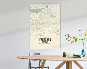 Vintage landkaart van Fruitland (Maryland), USA. van MijnStadsPoster