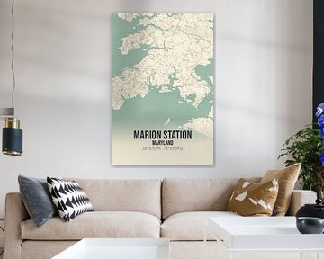 Vintage landkaart van Marion Station (Maryland), USA. van Rezona