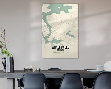 Vintage landkaart van Whaleyville (Maryland), USA. van MijnStadsPoster