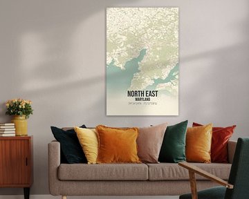 Vintage landkaart van North East (Maryland), USA. van Rezona