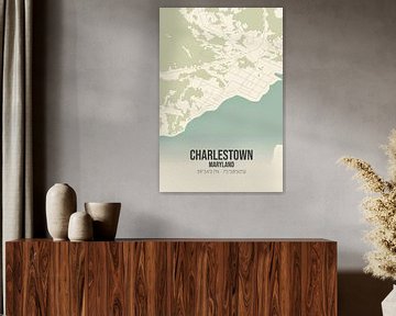 Vintage landkaart van Charlestown (Maryland), USA. van MijnStadsPoster