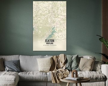 Vintage landkaart van Elkton (Maryland), USA. van Rezona