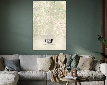 Vintage landkaart van Vienna (Virginia), USA. van MijnStadsPoster