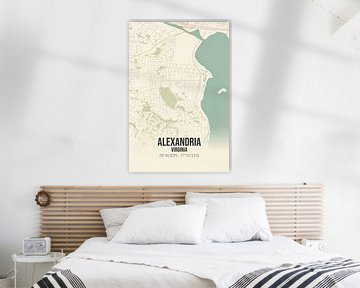 Vintage landkaart van Alexandria (Virginia), USA. van Rezona