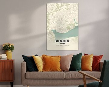 Vintage landkaart van Alexandria (Virginia), USA. van MijnStadsPoster