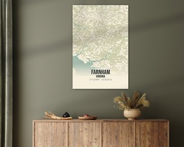 Carte ancienne de Farnham (Virginie), USA. sur Rezona
