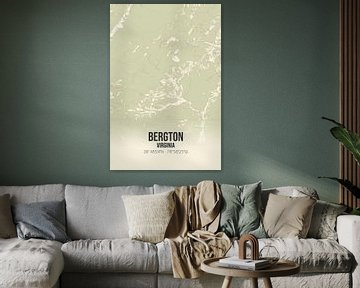 Vintage map of Bergton (Virginia), USA. by Rezona