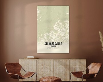 Carte ancienne de Stanardsville (Virginie), USA. sur Rezona