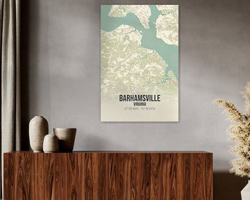 Carte ancienne de Barhamsville (Virginie), USA. sur Rezona