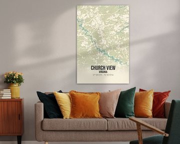 Vintage map of Church View (Virginia), USA. by Rezona