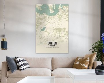 Alte Karte von Dutton (Virginia), USA. von Rezona