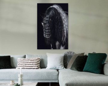 Close up Fine art portret paard van Shirley van Lieshout