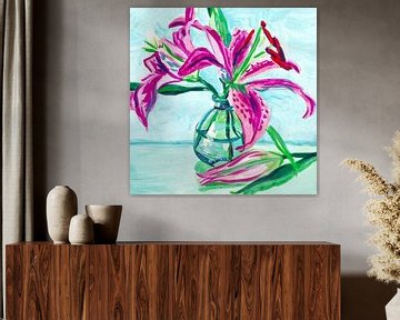 Pink Lilies, Key and Sea by 1x
