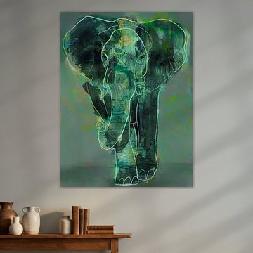 Teal Elephant by Ruth Day