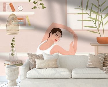 Voorbeeld van het werk in een kamer