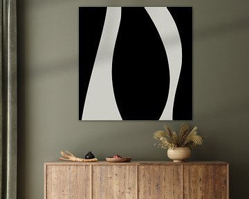 Black Abstract Organic Geometric Shapes no. 9 by Dina Dankers