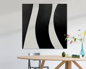 Black Abstract Organic Geometric Shapes no. 5 by Dina Dankers