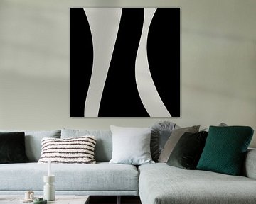 Black Abstract Organic Geometric Shapes no. 3 by Dina Dankers