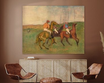 Jockeys en renpaarden, Edgar Degas