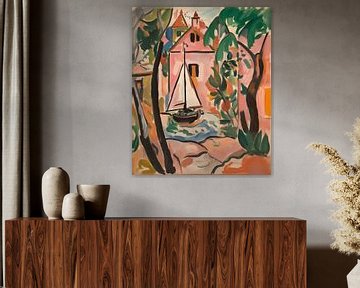 Uitzicht op een meertje van Artsy