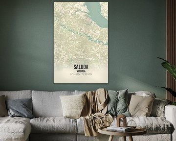Alte Karte von Saluda (Virginia), USA. von Rezona