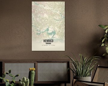 Carte ancienne de Henrico (Virginie), USA. sur Rezona